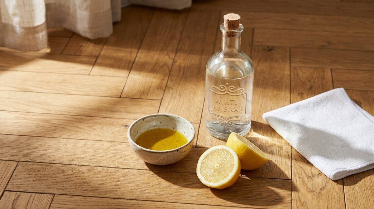 scopri la miscela naturale segreta per rendere il parquet lucido e brillante senza levigatura professionale, usando ingredienti dalla dispensa