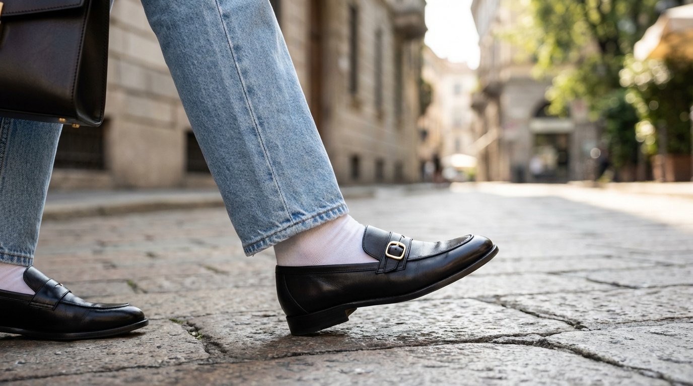 scopri come abbinare i mocassini ai jeans nel 2026: il taglio dritto è la scelta giusta per un look trendy e sofisticato che valorizza le tue scarpe